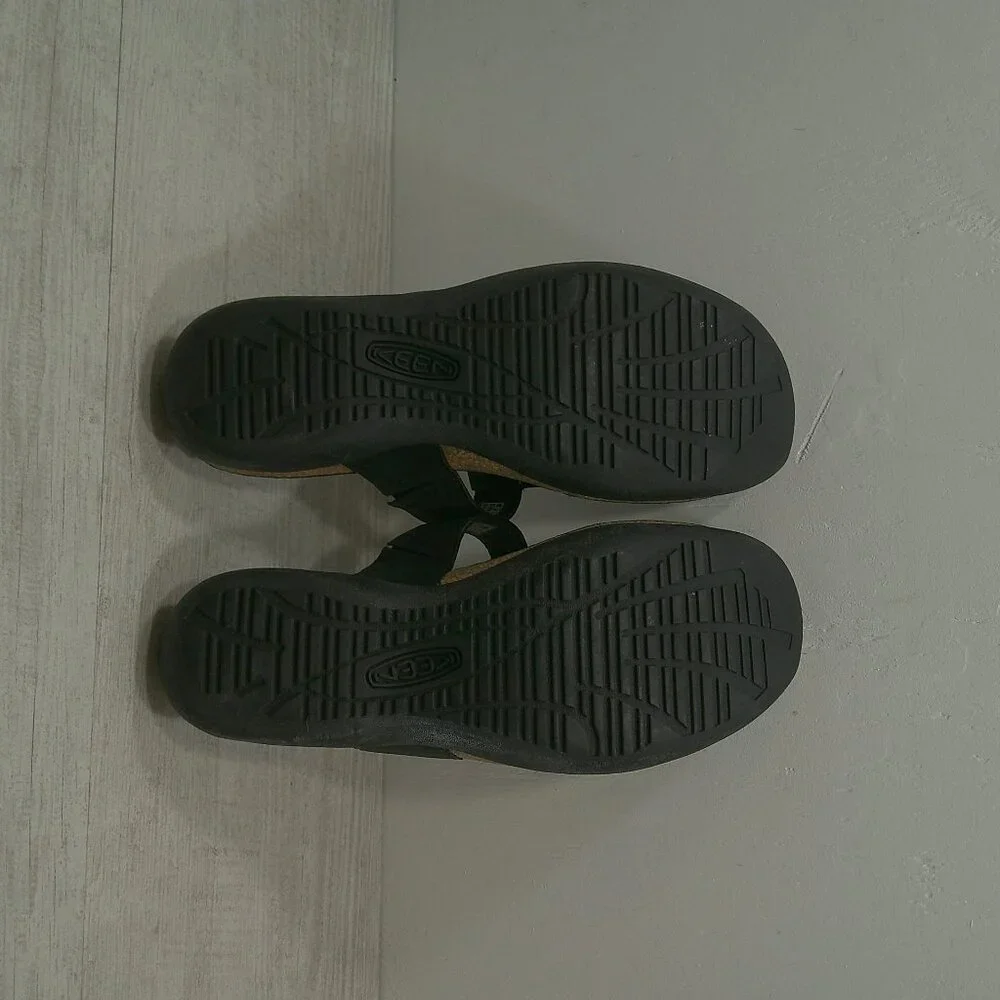 Keen Ana Cortez Leather Relaxed Casual Comfort Flip Flop Sandal Black Size 10